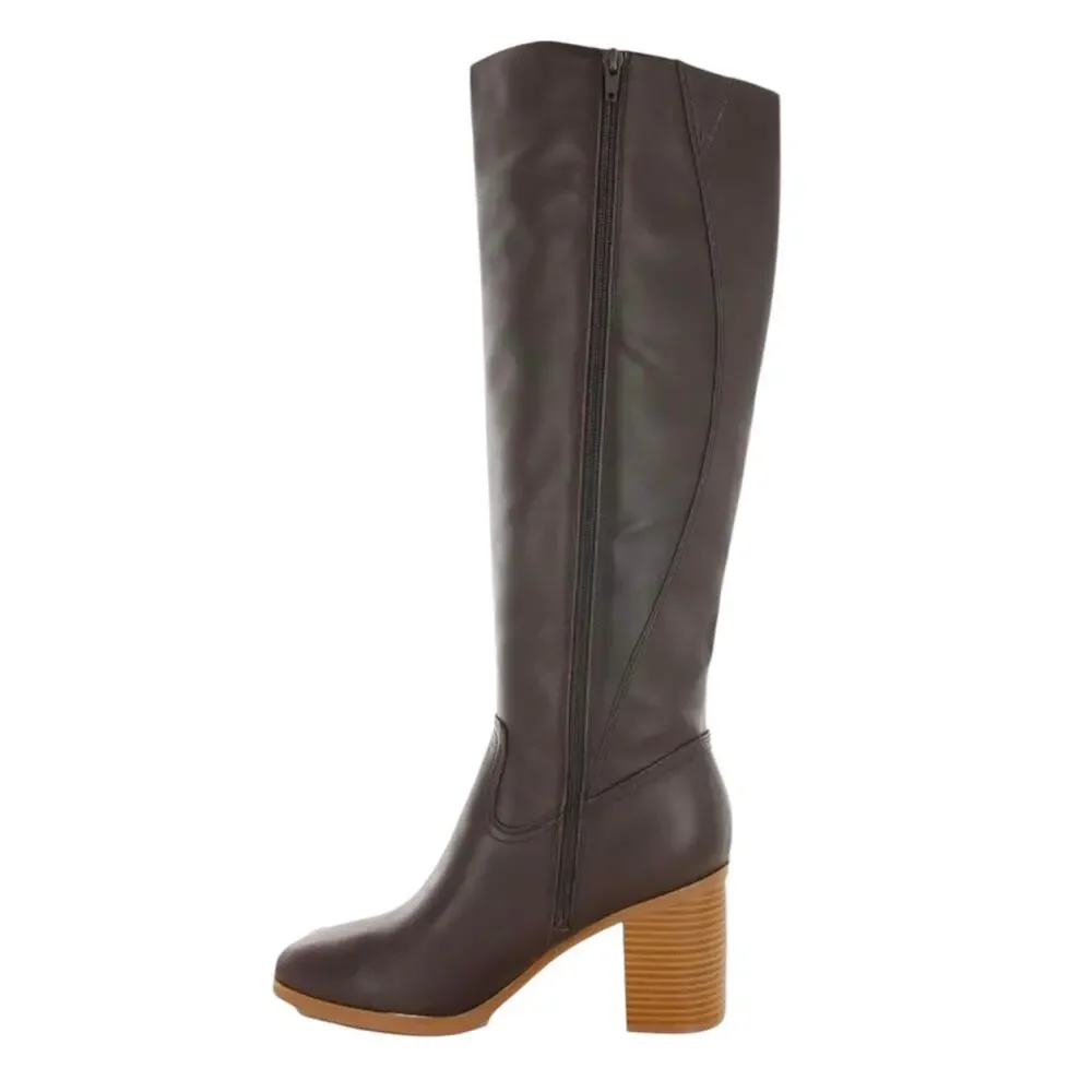 Giani Bernini Womens Odettee Leather Block Heel Knee High Boots Brown Size 9 1/2 - Picture 2 of 3